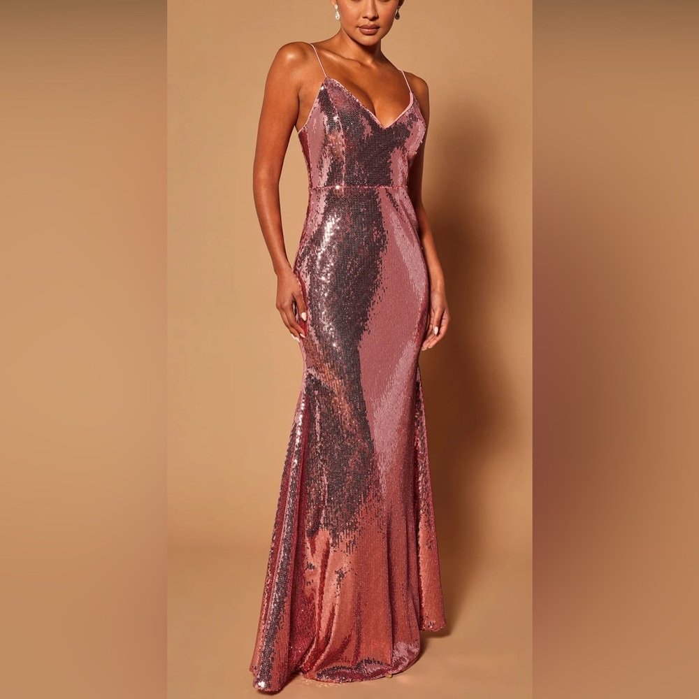 Fashion Nova Mauve Sequin Dress